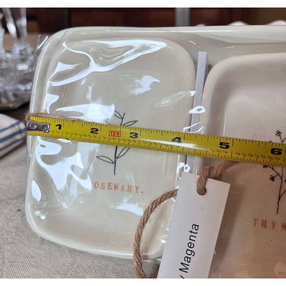 Rae Dunn Artisan Collection Ceramic Herb Dishes Rosemary Thyme Parsley Set Of 3 - Picture 7 of 11